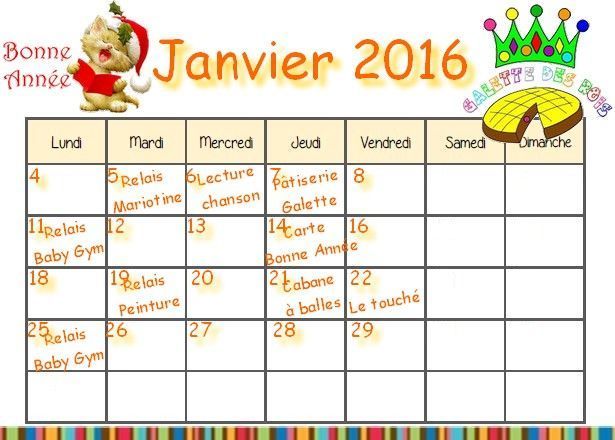 Planning Janvier - Centerblog